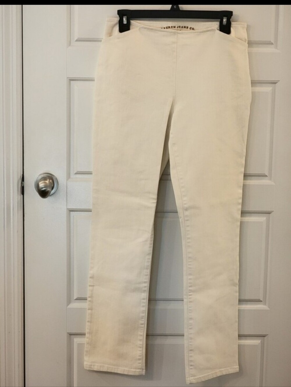 Lauren Jeans Co. Ralph Lauren Off White Straight Leg Pants Size 4 NWT - Picture 12 of 12